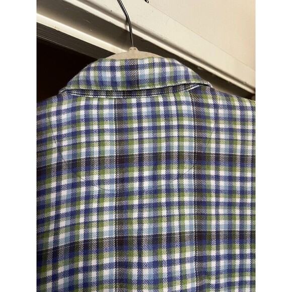 Woolrich Women's Flannel Button Up Plaid 100% Cotton Purple Green Size L Shirt - Picture 8 of 11